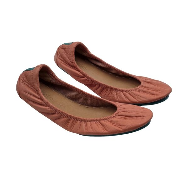 Tieks Shoes - Women's - Tieks Peach Leather Ballet Flats, Size 9